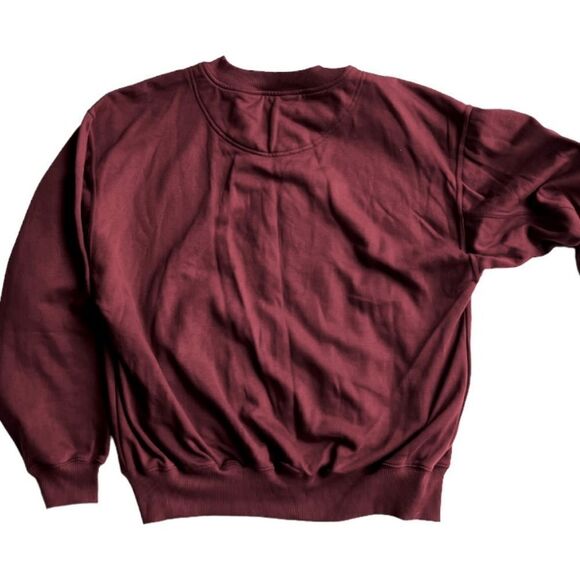 NWT Vintage Cheetah Mervyn’s oversized Wine Long sleeve Fleece Zip Up Sweater L - Picture 2 of 6